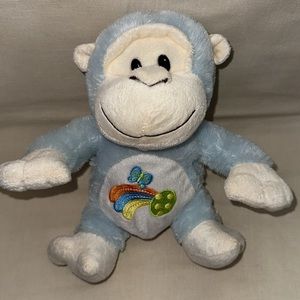 Dan Dee Collector’s Choice Blue Monkey Easter Egg Butterfly Rainbow Soft Cute